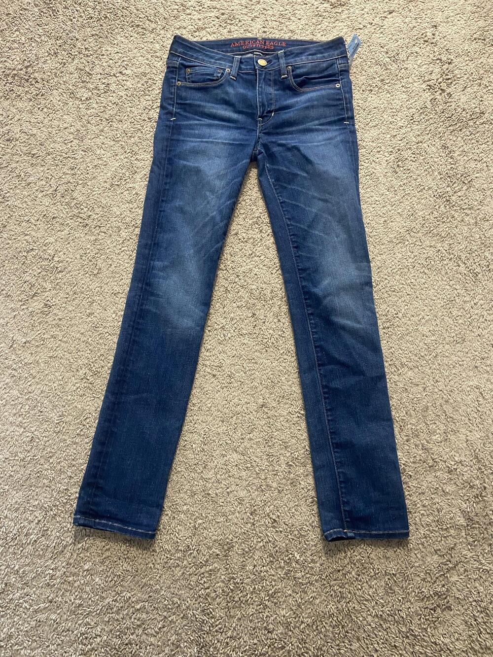 American Eagle Outfitters Jeans Womens 4 Blue Skinny Mid Rise Stretch Denim
